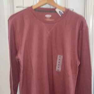 Mens waffle knit long sleeve shirt